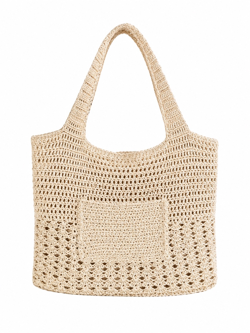 Beige Crochet Tote Bag - Stylish Everyday Carry